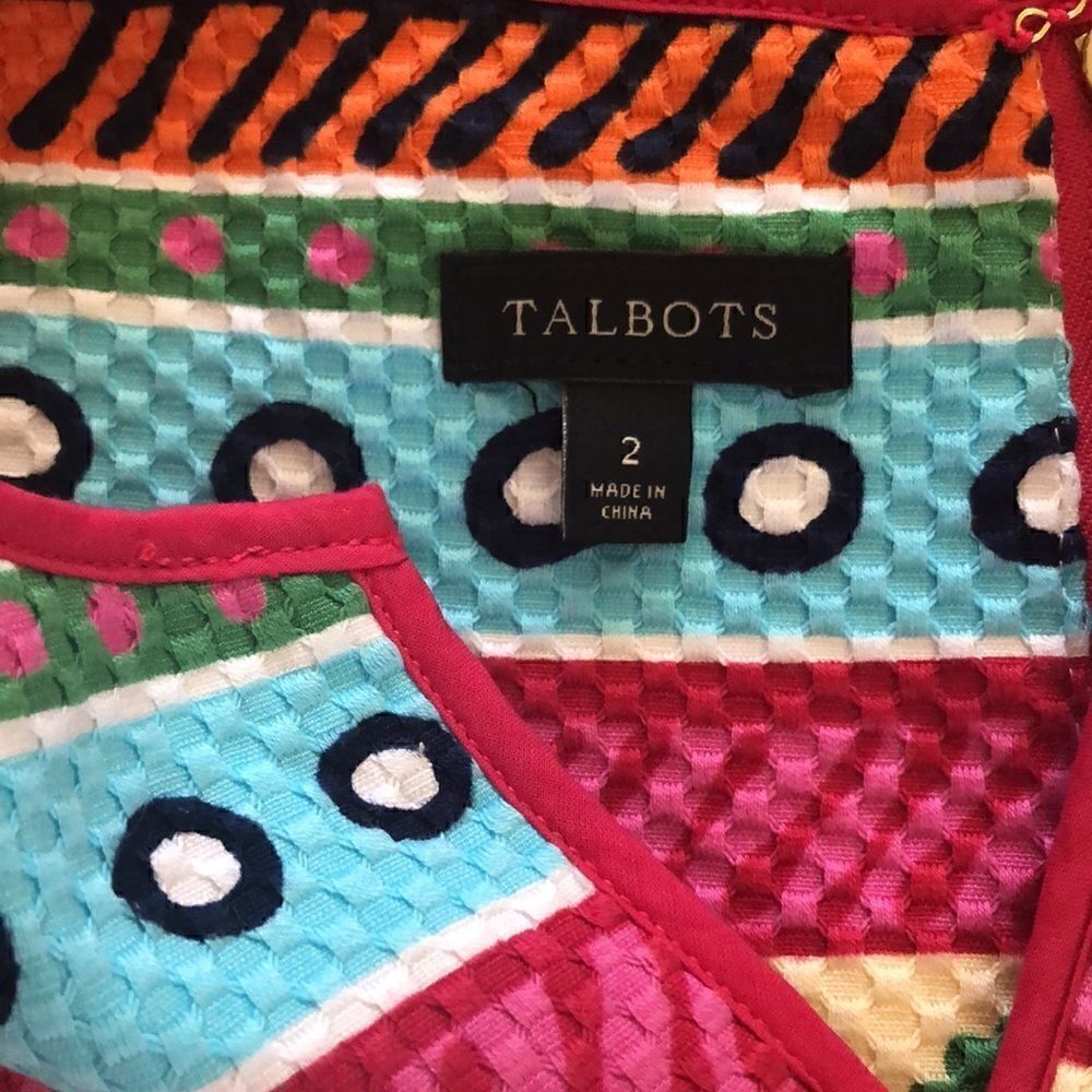 Talbots Retro Colorful Fitted Sheath Dress‎ - Picture 9 of 10